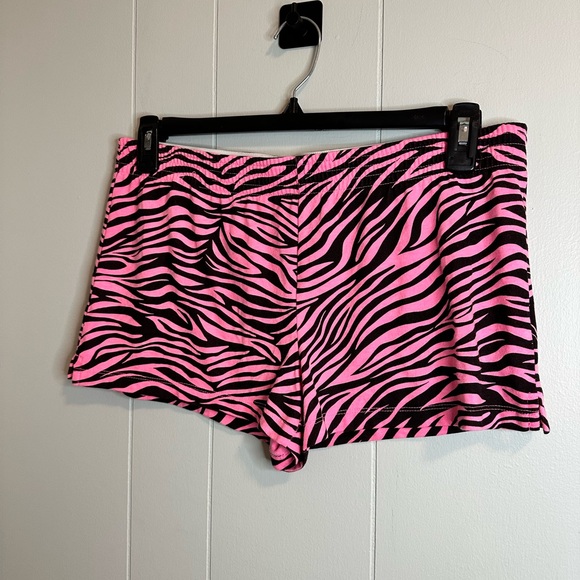 No Boundaries Pink / Black Zebra Mini Shorts - Picture 2 of 7